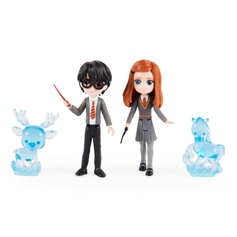 Wizarding World Magical Minis, Friendship Set Patronus Harry Potter et Ginny Weasley avec 2 figurines de jeu et 2 créatures