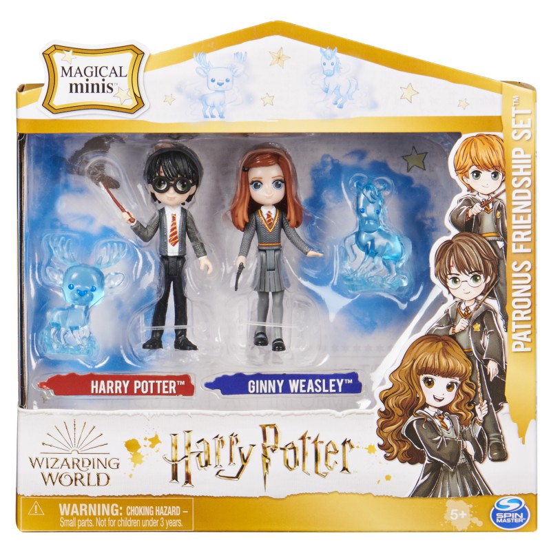 Wizarding World Magical Minis, Friendship Set Patronus Harry Potter et Ginny Weasley avec 2 figurines de jeu et 2 créatures