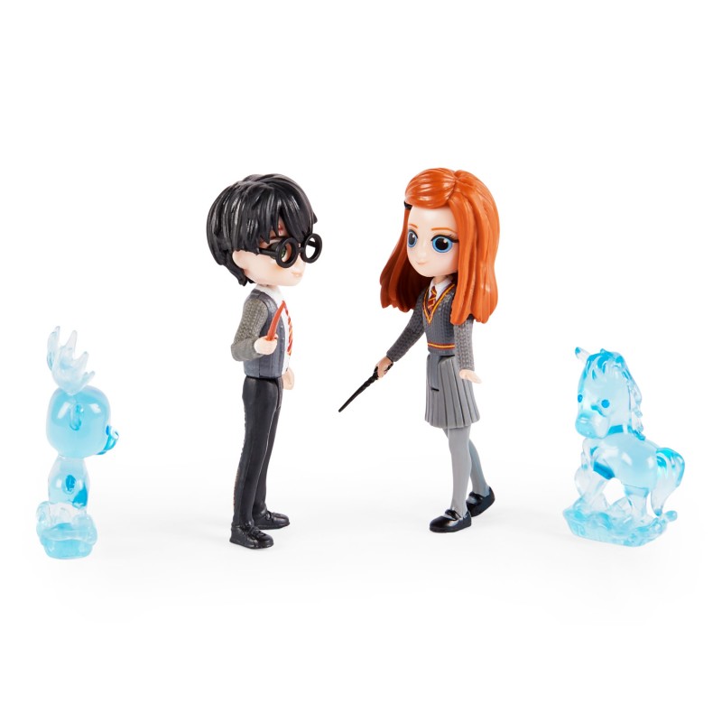 Wizarding World Magical Minis, Friendship Set Patronus Harry Potter et Ginny Weasley avec 2 figurines de jeu et 2 créatures