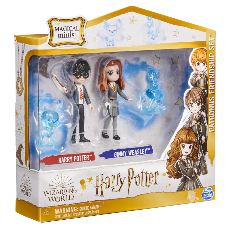 Wizarding World Magical Minis, Friendship Set Patronus Harry Potter et Ginny Weasley avec 2 figurines de jeu et 2 créatures