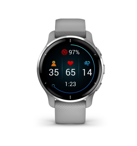 Garmin Venu 2 Plus GPS 3,3 cm (1.3 Zoll) 43 mm AMOLED Grau, Silber