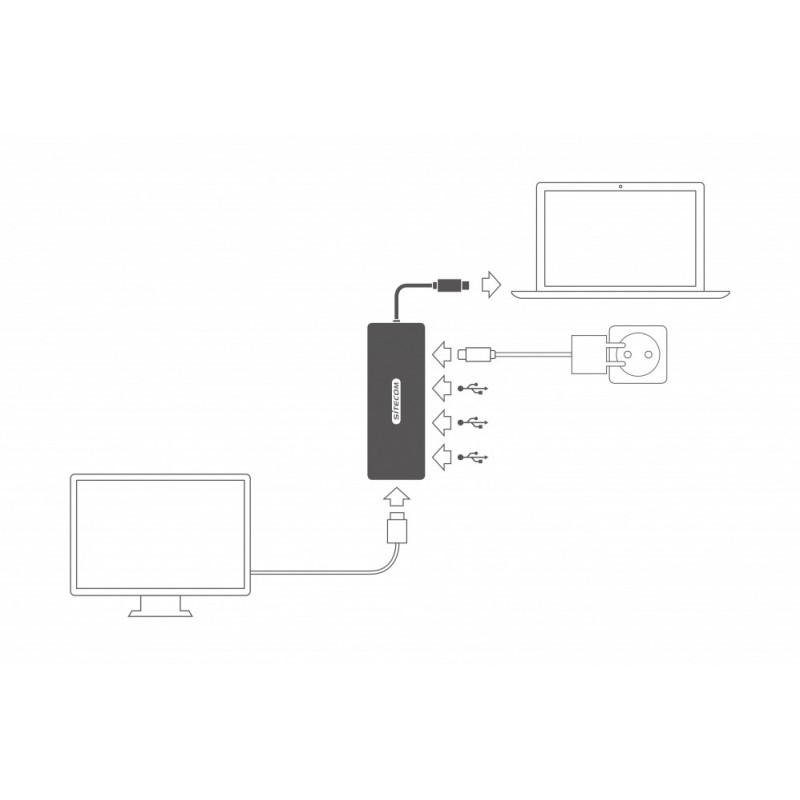 Sitecom CN-380 Adaptador gráfico USB Gris