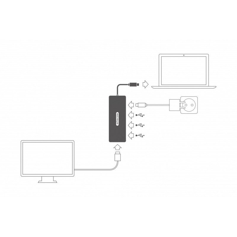 Sitecom CN-380 adattatore grafico USB Grigio