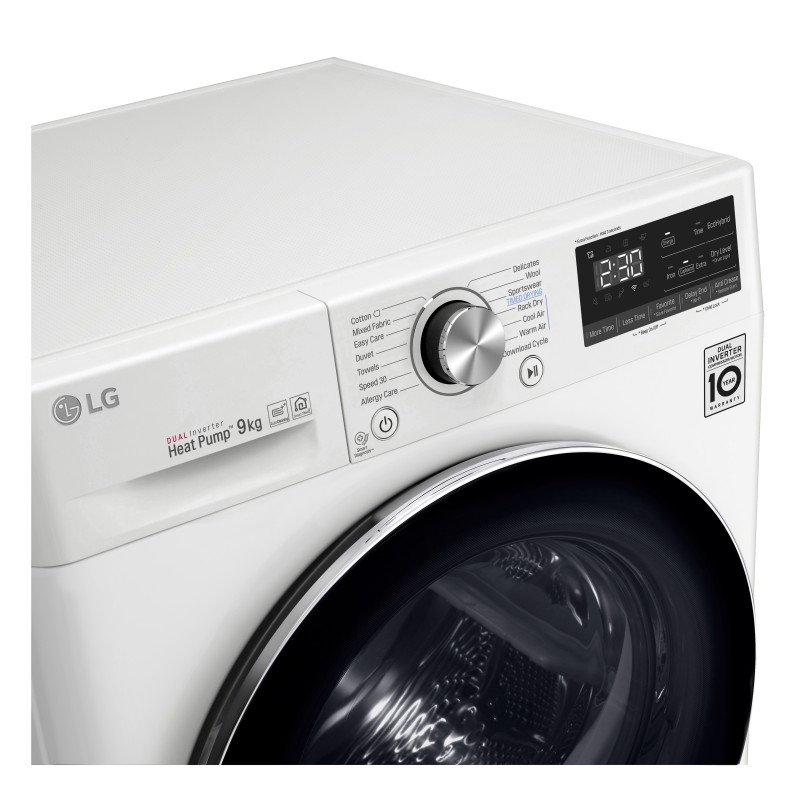 LG RC90V9AV2W tumble dryer Freestanding Front-load 9 kg A+++ White
