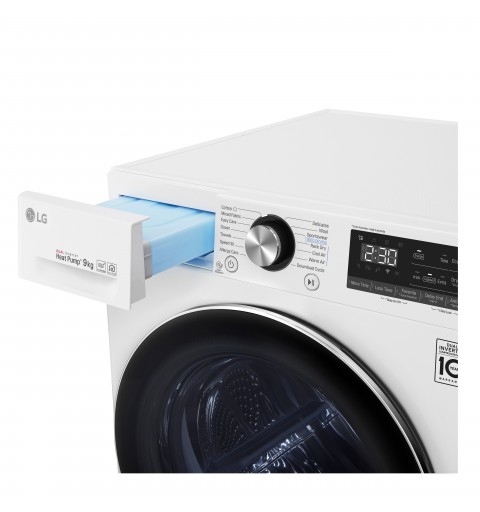 LG RC90V9AV2W tumble dryer Freestanding Front-load 9 kg A+++ White