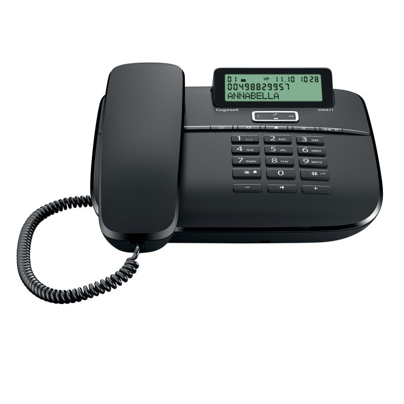 Gigaset DA 611 Analog telephone Caller ID Black