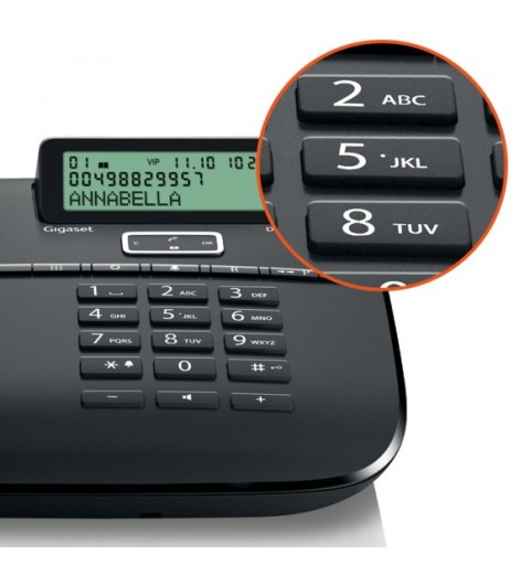 Gigaset DA 611 Analog telephone Caller ID Black