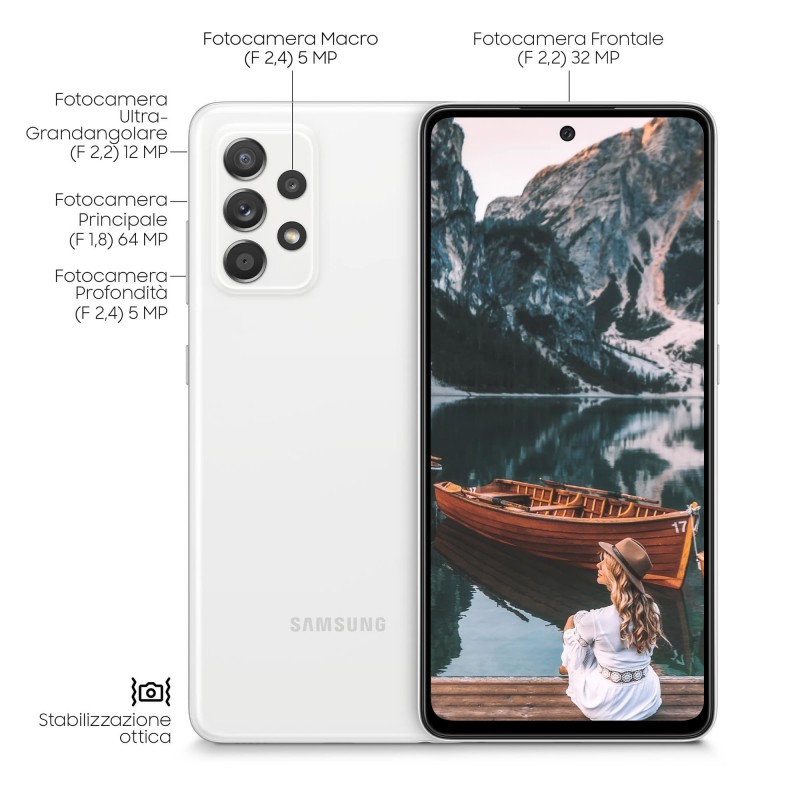 Samsung Galaxy A52 4G SM-A525FZWGEUE smartphones 16,5 cm (6.5") SIM doble Android 11 USB Tipo C 6 GB 128 GB 4500 mAh Blanco