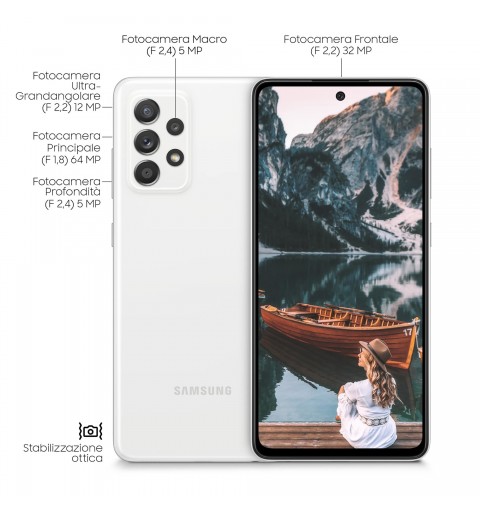 Samsung Galaxy A52 4G SM-A525FZWGEUE smartphone 16,5 cm (6.5") Double SIM Android 11 USB Type-C 6 Go 128 Go 4500 mAh Blanc