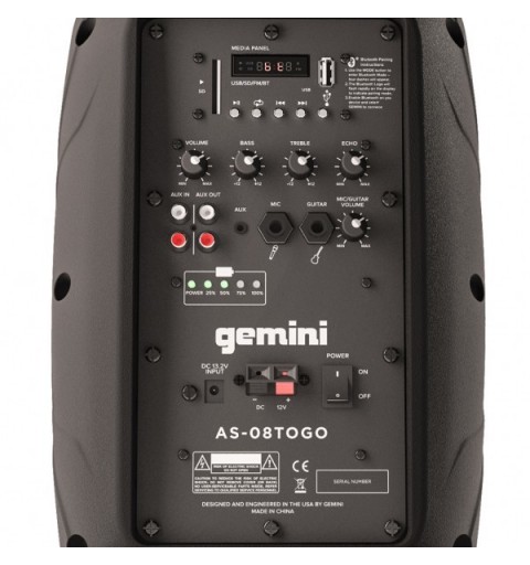 Gemini AS-08TOGO altoparlante PA 2-vie