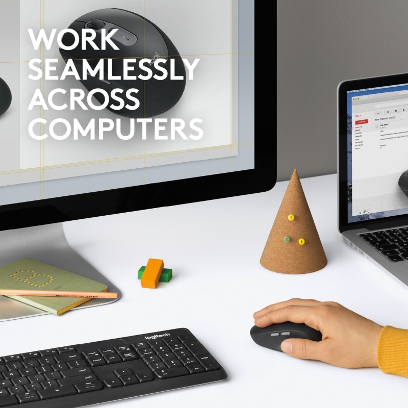 Logitech Wireless M590 Multi-Device Silent mouse Mano destra Wireless a RF + Bluetooth Ottico 1000 DPI