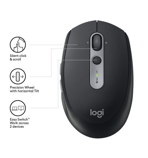 Logitech Wireless Mouse M590 Multi-Device Silent Maus rechts RF kabellos + Bluetooth Optisch 1000 DPI
