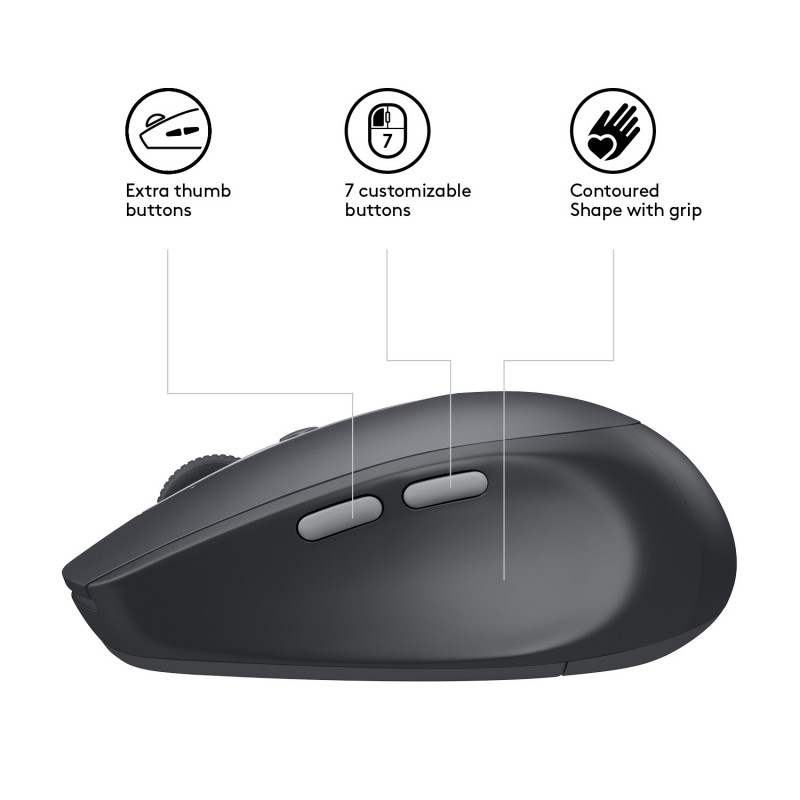 Logitech Wireless Mouse M590 Multi-Device Silent Maus rechts RF kabellos + Bluetooth Optisch 1000 DPI
