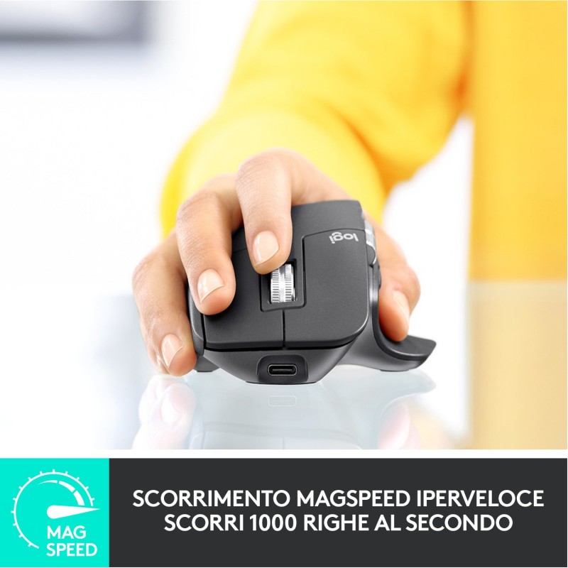 Logitech MX Master 3 Advanced Wireless Mouse Maus rechts RF kabellos + Bluetooth Laser 4000 DPI