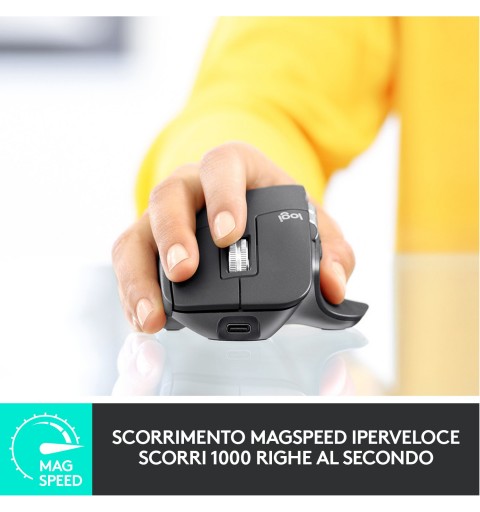 Logitech MX Master 3 Advanced Wireless Mouse Maus rechts RF kabellos + Bluetooth Laser 4000 DPI