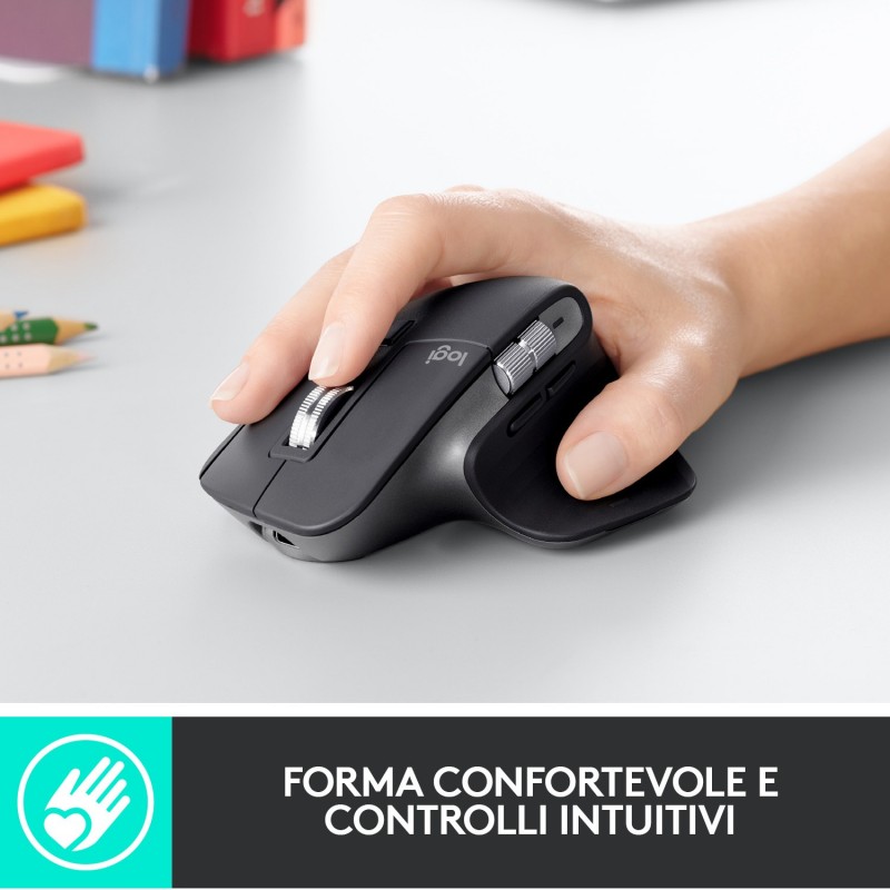 Logitech MX Master 3 Advanced Wireless Mouse Maus rechts RF kabellos + Bluetooth Laser 4000 DPI