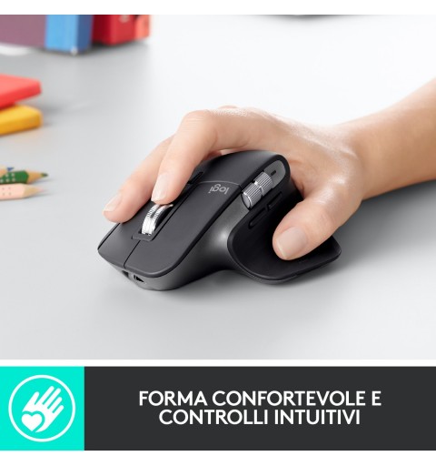 Logitech MX Master 3 Advanced Wireless Mouse Maus rechts RF kabellos + Bluetooth Laser 4000 DPI