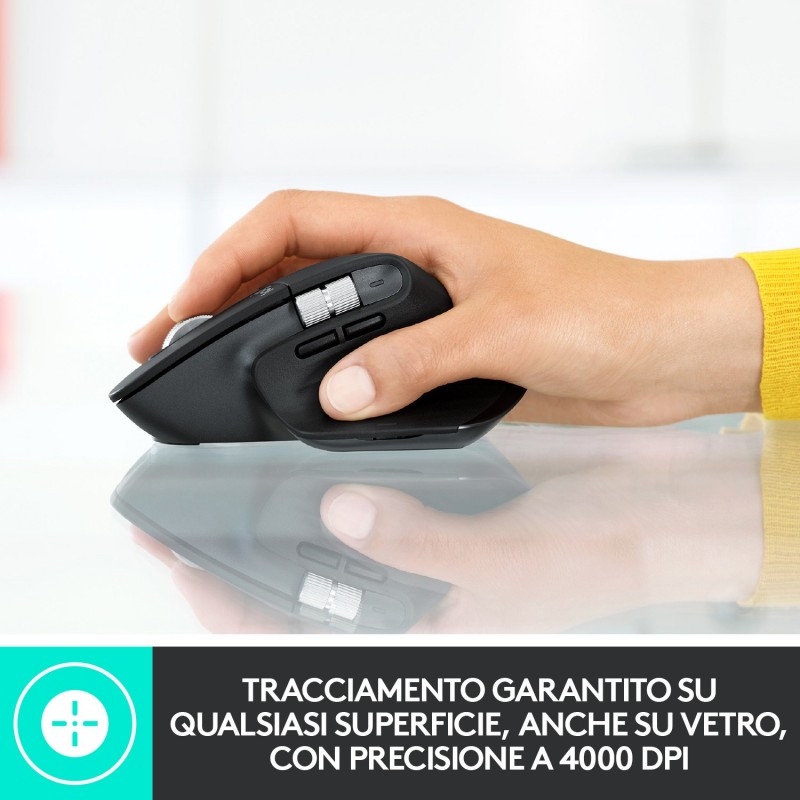 Logitech MX Master 3 Advanced Wireless Mouse Maus rechts RF kabellos + Bluetooth Laser 4000 DPI