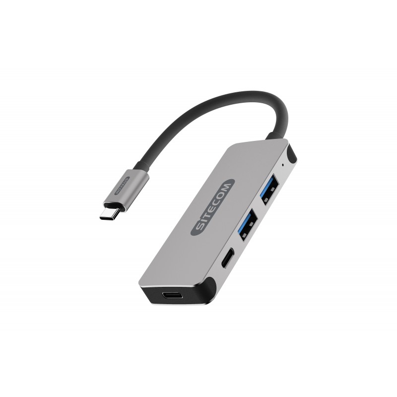 Sitecom CN-384 interface hub USB 3.2 Gen 1 (3.1 Gen 1) Type-C 5000 Mbit s Aluminium, Black
