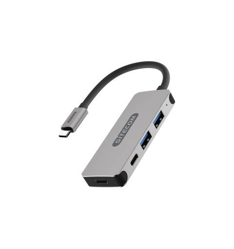 Sitecom CN-384 interface hub USB 3.2 Gen 1 (3.1 Gen 1) Type-C 5000 Mbit s Aluminium, Black