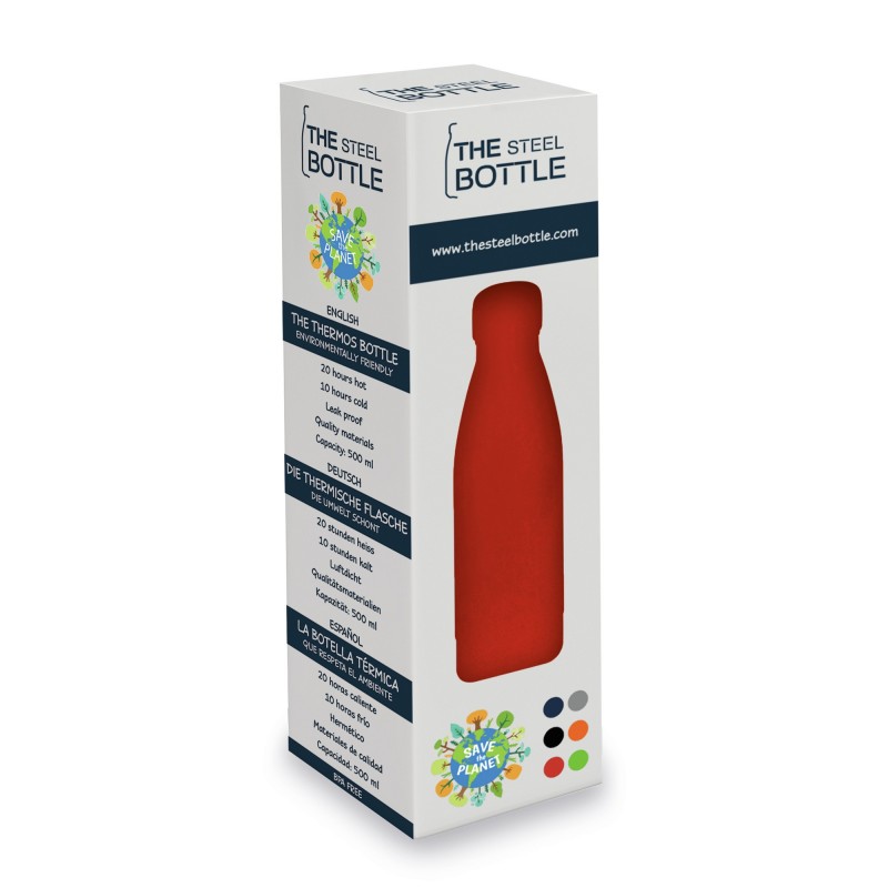 The Steel Bottle Classic Bicicleta, Uso diario, Fitness, Senderismo, Deportes 500 ml Acero inoxidable Rojo