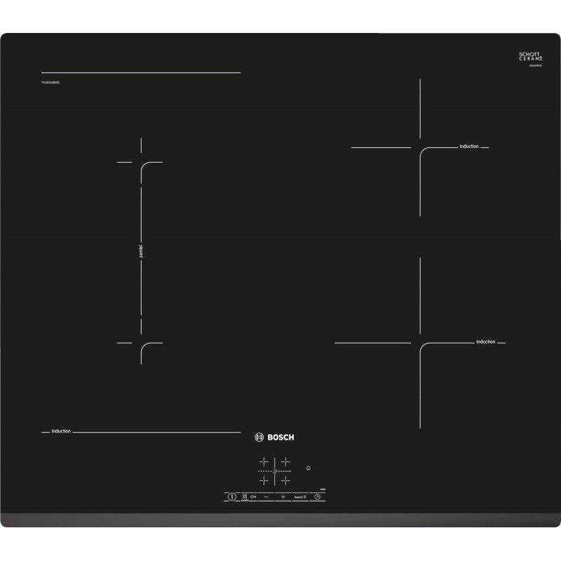 Bosch Serie 4 PVS631BB5E hob Black Built-in 60 cm Zone induction hob 4 zone(s)