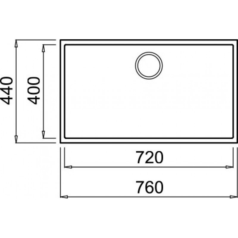 Elleci Quadra 130 G40 Evier à poser Rectangulaire Granitek