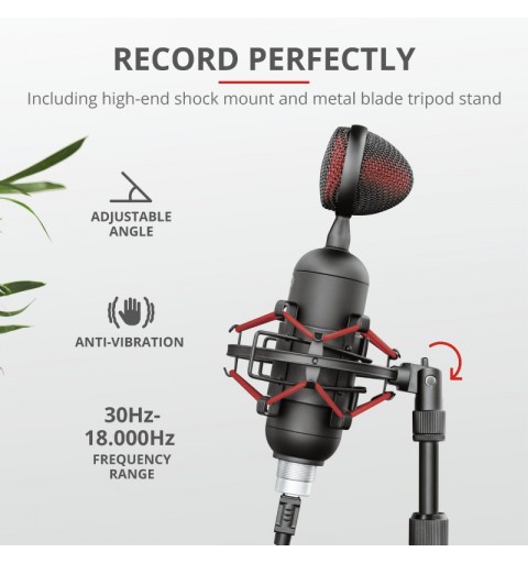 Trust GXT 244 Buzz Noir, Rouge Microphone de PC