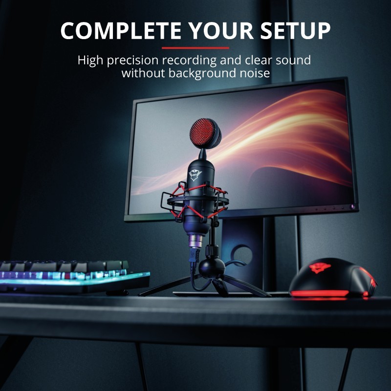 Trust GXT 244 Buzz Noir, Rouge Microphone de PC