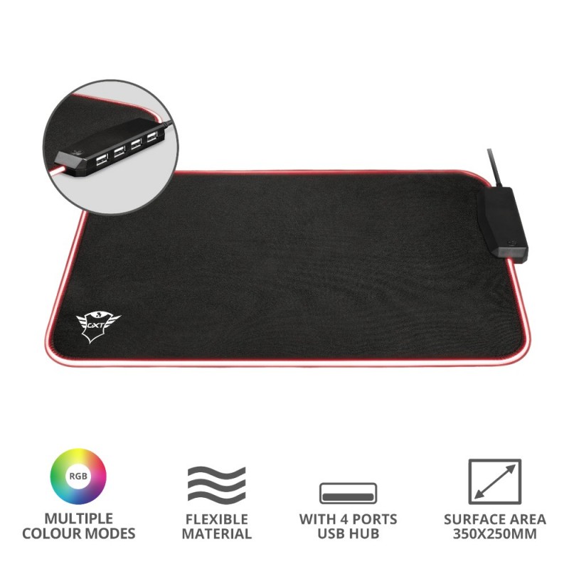 Trust 23646 mouse pad Gaming mouse pad Black, Red