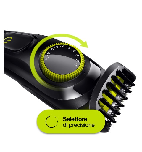 Braun BeardTrimmer BT3221 Regolabarba Uomo E Tagliacapelli Con 20 Impostazioni Di Lunghezza. Nero Verde