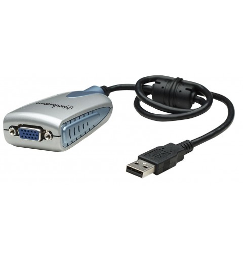 Manhattan USB-A to SVGA Converter Cable, 50cm, Male to Female, 480 Mbps (USB 2.0), 1600 x 1200 in 16-bit or 32-bit colour,