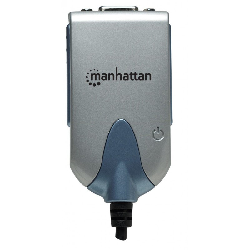 Manhattan Hi-Speed USB 2.0 SVGA Konverter, Unterstützt bis zu 6 zusätzliche Bildschirme, Silber Blau