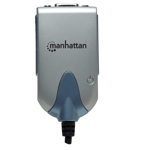 Manhattan 179225 Adaptador gráfico USB Negro, Azul, Plata