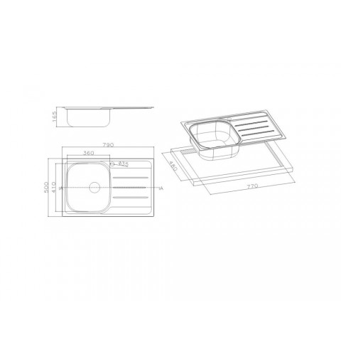 Apell OH791I Lavabo sobre-encimera Rectangular Acero inoxidable