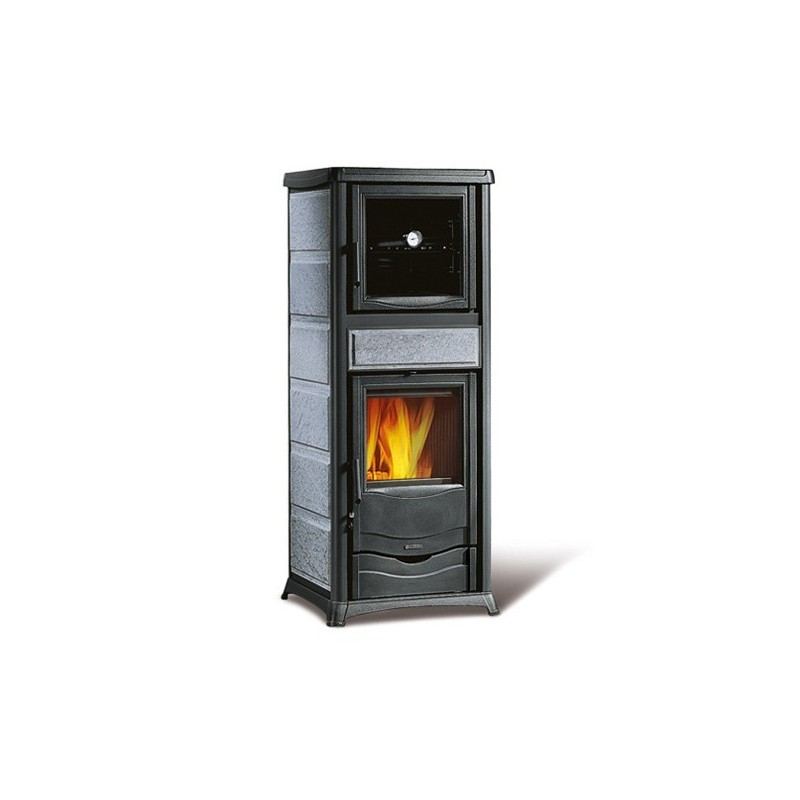 La Nordica Rossella Plus Forno EVO poêle Autoportante Bois de chauffage Noir, Gris