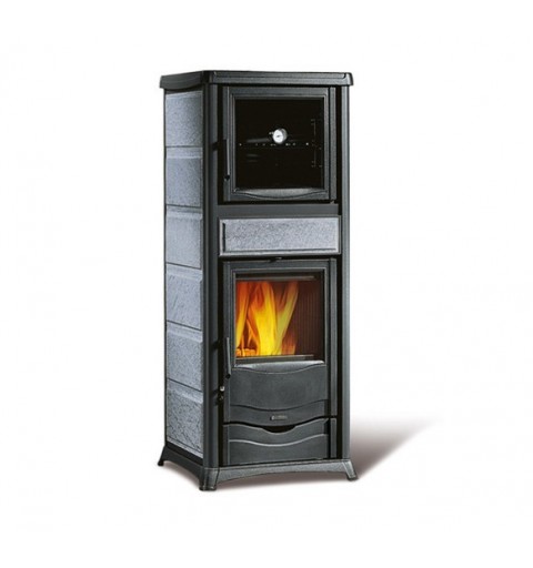 La Nordica Rossella Plus Forno EVO poêle Autoportante Bois de chauffage Noir, Gris