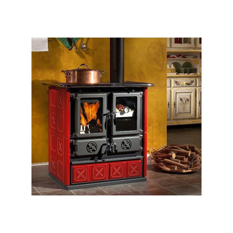 La Nordica Rosetta BII - Maiolica stove Freestanding Firewood Black, Bordeaux