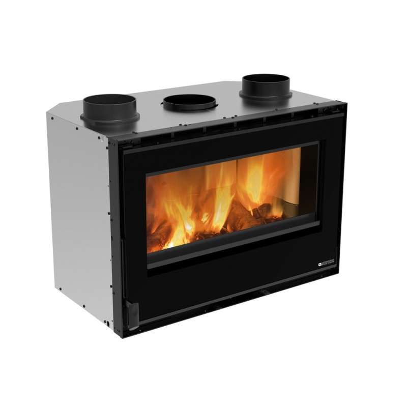 La Nordica Inserto 80 Crystal Evo 2.0 - Ventilato Indoor Eingebaute Feuerstelle Brennholz Anthrazit, Schwarz