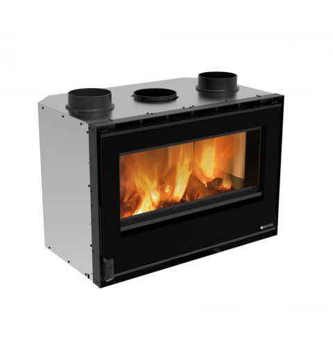 La Nordica Inserto 80 Crystal Evo 2.0 - Ventilato Indoor Eingebaute Feuerstelle Brennholz Anthrazit, Schwarz