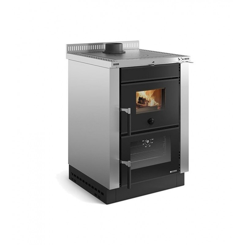 La Nordica Vicenza Evo stove Freestanding Firewood Black, Stainless steel