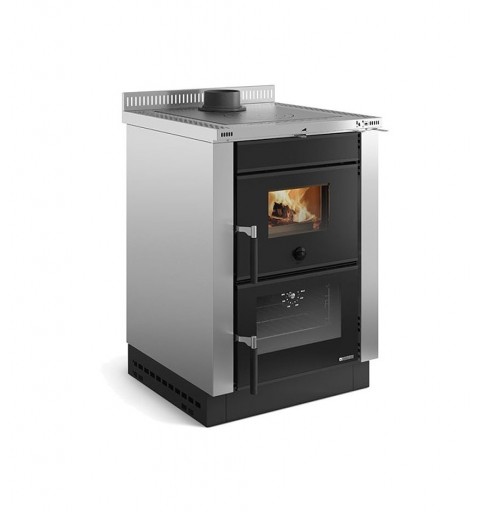 La Nordica Vicenza Evo stove Freestanding Firewood Black, Stainless steel