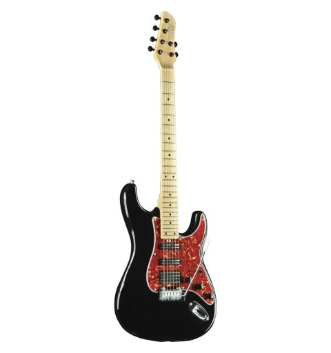 EKO music Aire Lite Guitare électrique Stratocaster 6 cordes Noir, Rouge