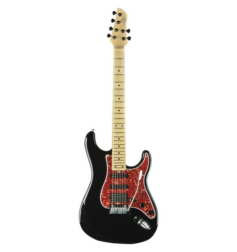 EKO music Aire Lite Guitare électrique Stratocaster 6 cordes Noir, Rouge