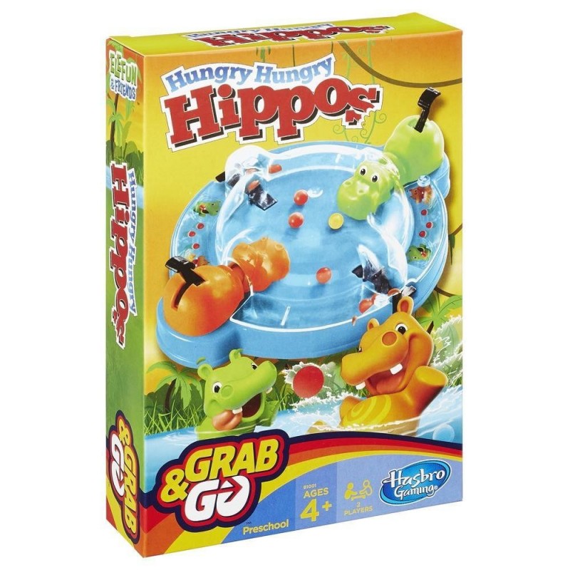 Hasbro Hungry Hungry Hippos Grab and Go Enfants Jeu de compétences motrices fines