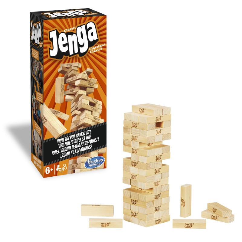 Hasbro Jenga Classic Adulti e bambini Gioco di abilità fino-motorie