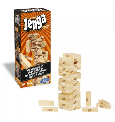 Hasbro Jenga Classic Adultos y niños Juego de habilidades motrices finas