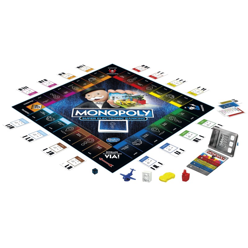 Hasbro Monopoly Super Electronic Banking Adultes et enfants Simulation économique