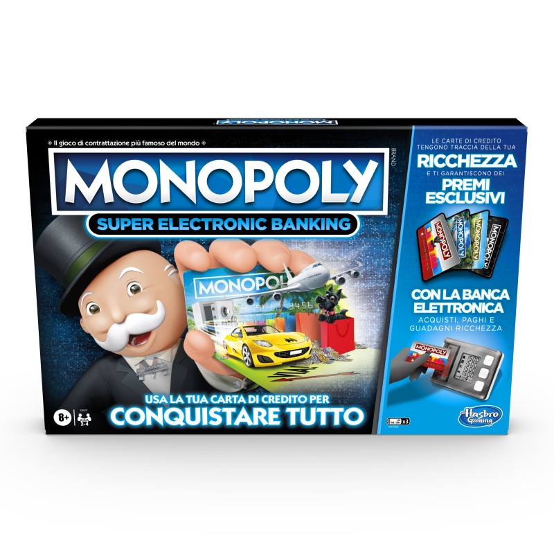 Hasbro Monopoly Super Electronic Banking Adultos y niños Simulación económica