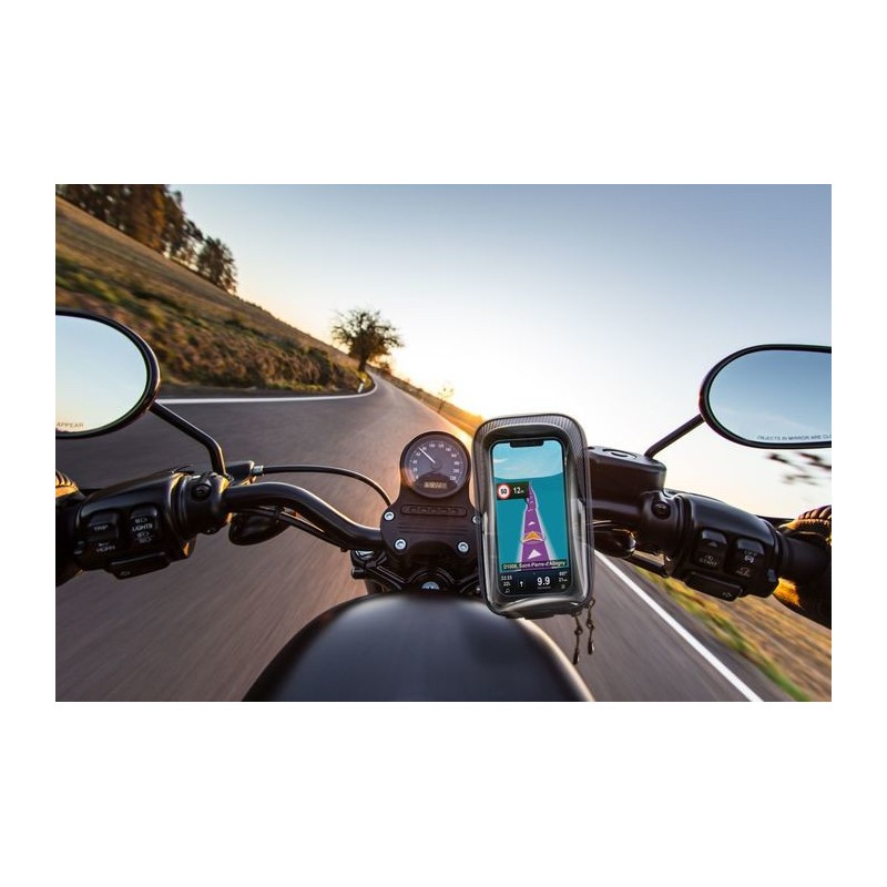 Cellularline Rider Shield - Universal Supporto smartphone impermeabile da manubrio Nero